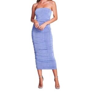 Revolve SER.O.YA Large Martha Strapless Midi Dress Bodycon Blue NWT MSRP $295
